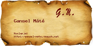 Gansel Máté névjegykártya